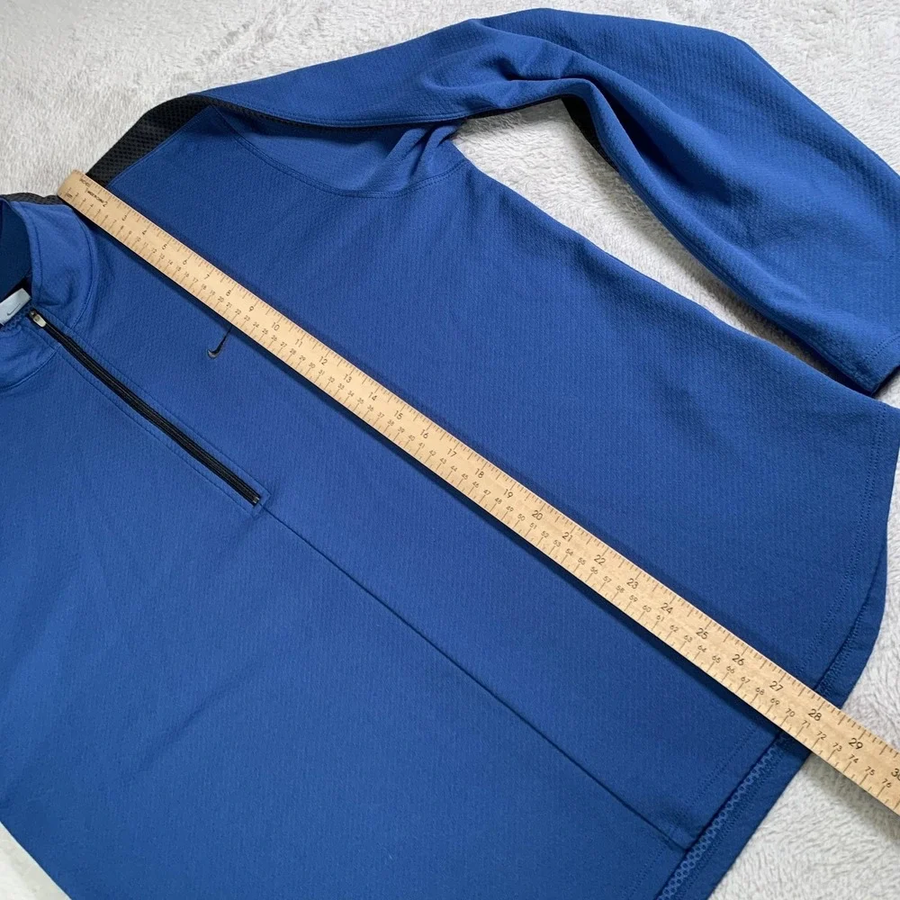 VTG‎ Nike Dri-FIT Pullover Mens L Blue Quarter Zip Long Sleeve Running Training